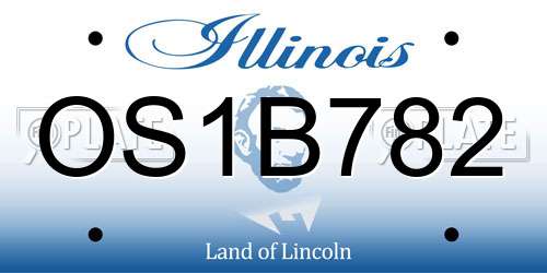 OS1B782 Illinois License Plate