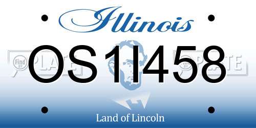 OS1I458 Illinois License Plate