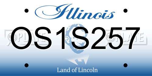 OS1S257 Illinois License Plate