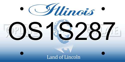OS1S287 Illinois License Plate
