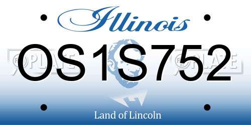 OS1S752 Illinois License Plate