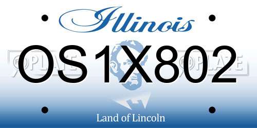 OS1X802 Illinois License Plate