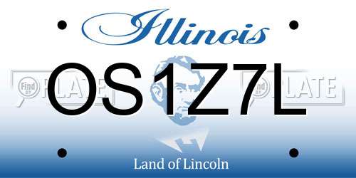 OS1Z7L Illinois License Plate