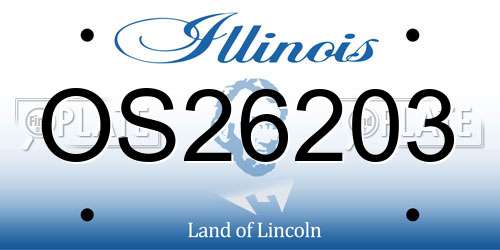 OS26203 Illinois License Plate