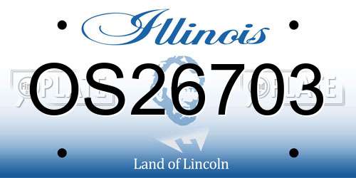 OS26703 Illinois License Plate