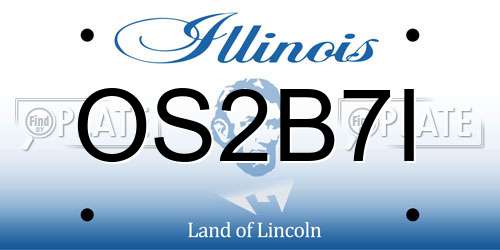 OS2B7I Illinois License Plate