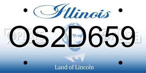 OS2D659 Illinois License Plate