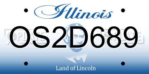 OS2D689 Illinois License Plate