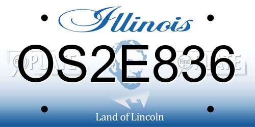 OS2E836 Illinois License Plate