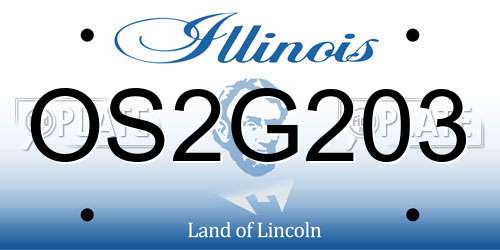OS2G203 Illinois License Plate