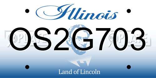 OS2G703 Illinois License Plate