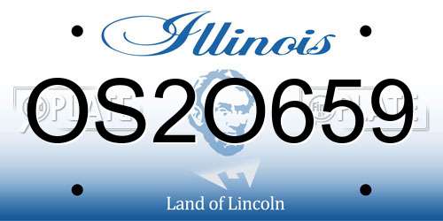 OS2O659 Illinois License Plate