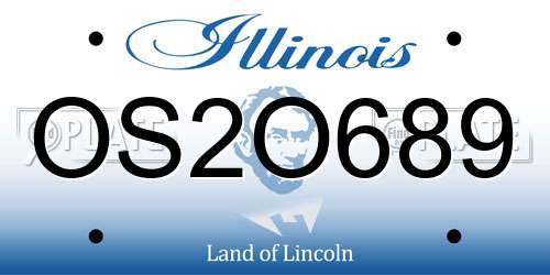 OS2O689 Illinois License Plate