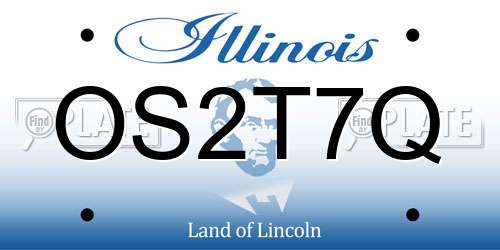 OS2T7Q Illinois License Plate
