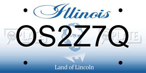 OS2Z7Q Illinois License Plate