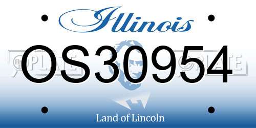 OS30954 Illinois License Plate