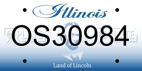 OS30984 Illinois License Plate