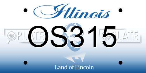 OS315 Illinois License Plate