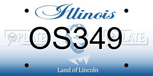 OS349 Illinois License Plate