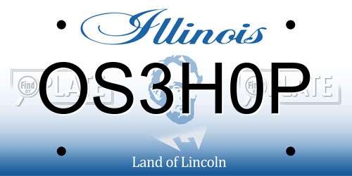 OS3H0P Illinois License Plate