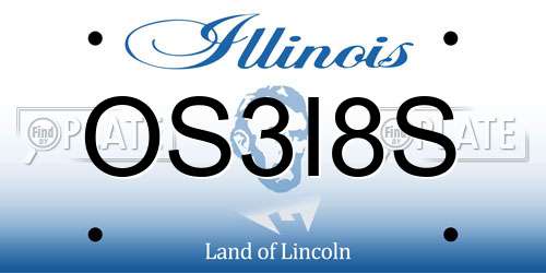 OS3I8S Illinois License Plate