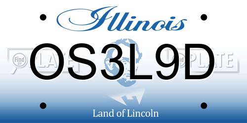 OS3L9D Illinois License Plate