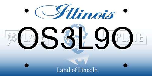 OS3L9O Illinois License Plate