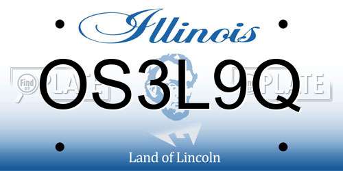 OS3L9Q Illinois License Plate
