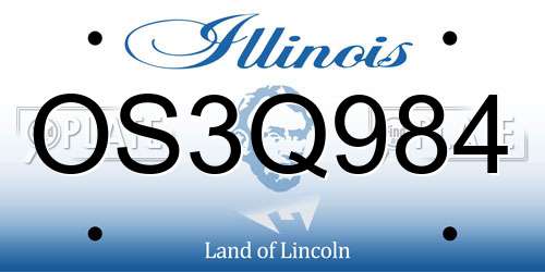 OS3Q984 Illinois License Plate