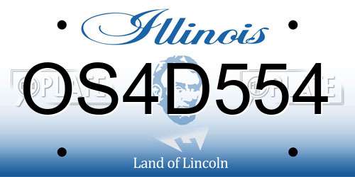 OS4D554 Illinois License Plate
