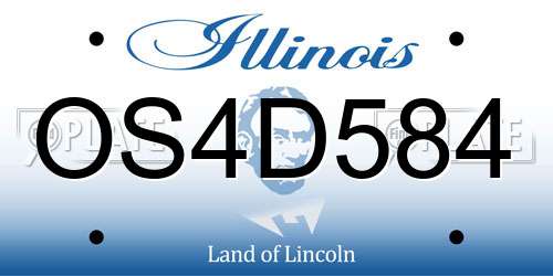 OS4D584 Illinois License Plate