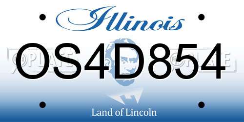 OS4D854 Illinois License Plate