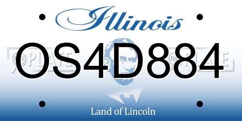 OS4D884 Illinois License Plate