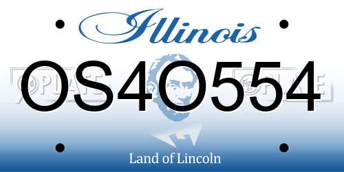OS4O554 Illinois License Plate