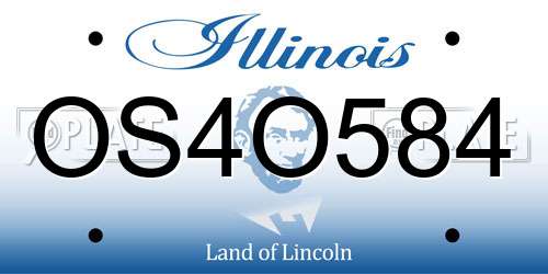 OS4O584 Illinois License Plate