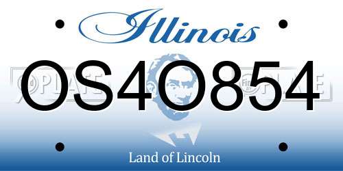 OS4O854 Illinois License Plate