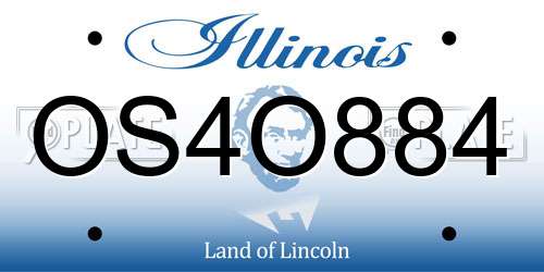 OS4O884 Illinois License Plate