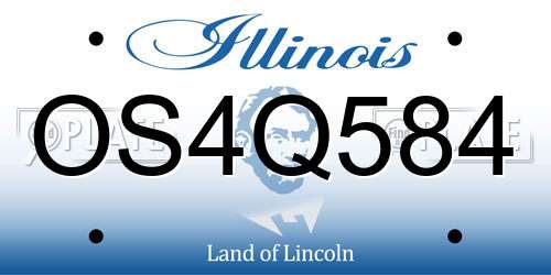 OS4Q584 Illinois License Plate