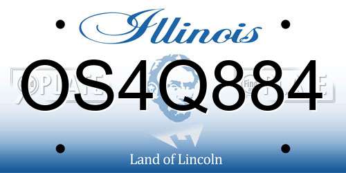 OS4Q884 Illinois License Plate