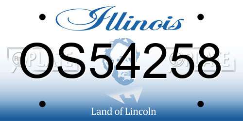 OS54258 Illinois License Plate