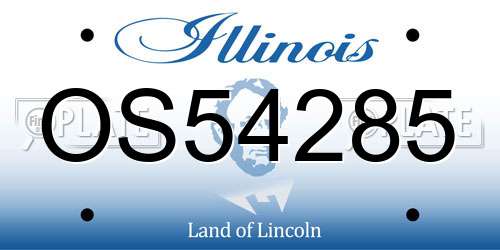 OS54285 Illinois License Plate