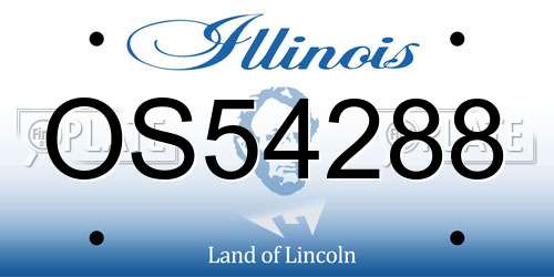OS54288 Illinois License Plate