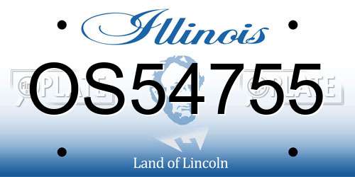 OS54755 Illinois License Plate