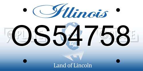 OS54758 Illinois License Plate
