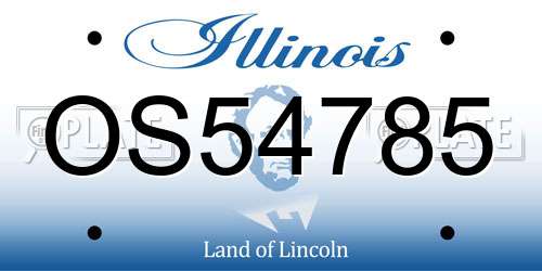 OS54785 Illinois License Plate