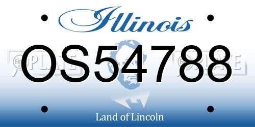 OS54788 Illinois License Plate