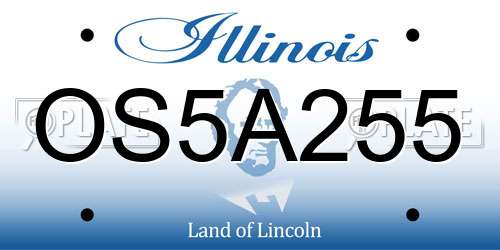 OS5A255 Illinois License Plate