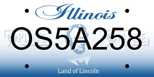 OS5A258 Illinois License Plate