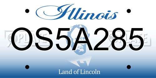 OS5A285 Illinois License Plate