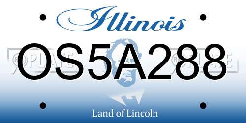 OS5A288 Illinois License Plate